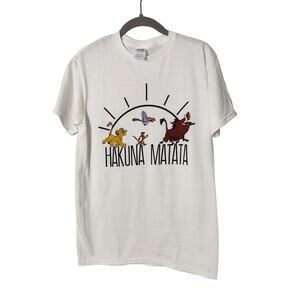 NWOT Sz S Lion King White Hakuna Matata Short Sleeve T Shirt Delta Pro Weight